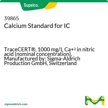 Calcium Standard for IC TraceCERT&#174;, 1000&#160;mg/L Ca+2 in nitric acid (nominal concentration), Manufactured by: Sigma-Aldrich Production GmbH, Switzerland