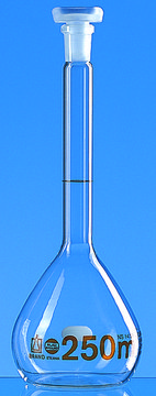 BRAND&#174;容量瓶BLAUBRAND&#174; ETERNA class A, DE-M marking, capacity 25&#160;mL, borosilicate glass