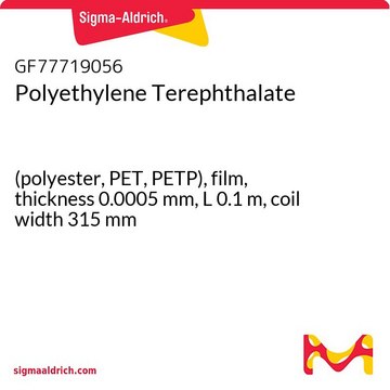 Polyethylene Terephthalate (polyester, PET, PETP), film, thickness 0.0005&#160;mm, L 0.1&#160;m, coil width 315&#160;mm