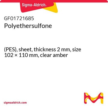 Polyethersulfone (PES), sheet, thickness 2&#160;mm, size 102 × 110&#160;mm, clear amber