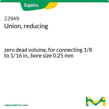 Union, reducing zero dead volume, for connecting 1/8 to 1/16 in., bore size 0.25&#160;mm