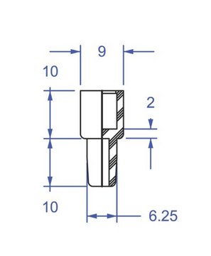 精密密封&#174;橡胶胶垫 white, 10 mm O.D. glass tubing