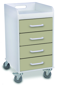 Compact 4 Drawer Locking Cart beige (drawers)