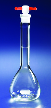 Pyrex&#174; volumetric flask with PTFE stopper capacity 10&#160;mL