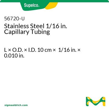 Stainless Steel 1/16 in. Capillary Tubing L × O.D. × I.D. 10&#160;cm × 1/16&#160;in. × 0.010&#160;in.