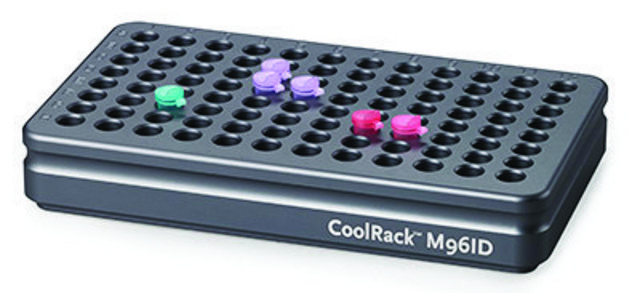 Corning&#174; CoolRack&#174; M96, capacity 96 x 1.5 or 2 mL microfuge tubes with A-H and 1-12 row and column Indexing, gray