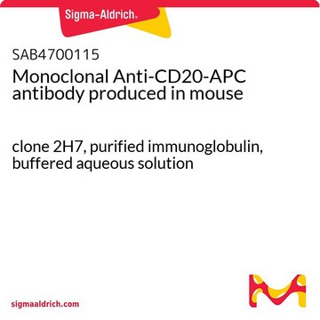 Monoclonal Anti-CD20-APC antibody produced in mouse clone 2H7, purified immunoglobulin, buffered aqueous solution