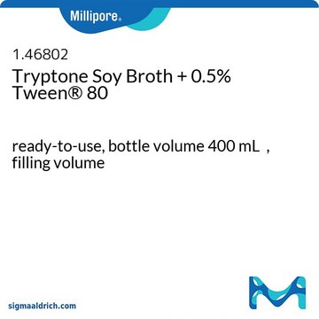 Tryptic Soy Broth Ready-to-use Bottles Tween&#174; 0.5&#160;%, bottle capacity 500&#160;mL, bottle filling volume 400&#160;mL, closure type, blue screw cap with septum, box of 6&#160;bottles