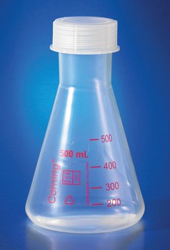 Corning&#174; narrow mouth Erlenmeyer flask, reusable capacity 1&#160;L, polymethylpentene, with GL-52 PP screw cap