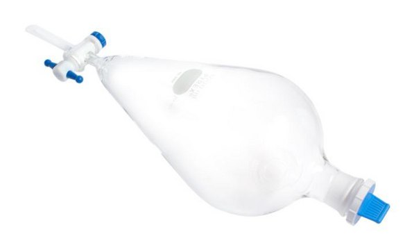 Pyrex&#174; Squibb separatory funnel, PE stopper, PTFE stopcock capacity 1,000&#160;mL