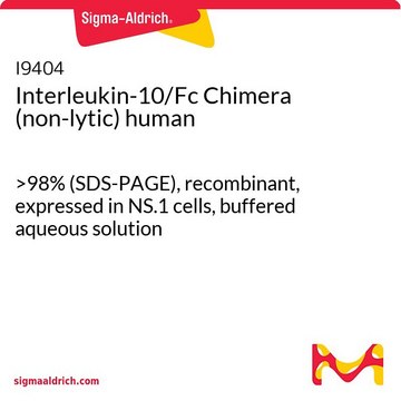 Interleukin-10/Fc Chimera (non-lytic) human &gt;98% (SDS-PAGE), recombinant, expressed in NS.1 cells, buffered aqueous solution