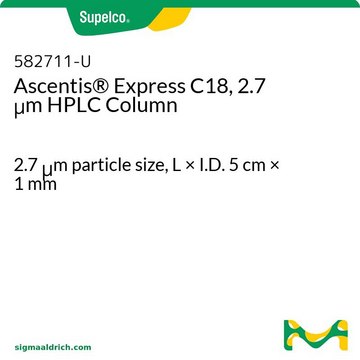 Ascentis&#174; Express C18, 2.7 &#956;m HPLC Column 2.7&#160;&#956;m particle size, L × I.D. 5&#160;cm × 1&#160;mm