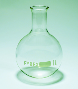 Pyrex&#174; Boiling flask, round bottom, narrow neck capacity 500&#160;mL