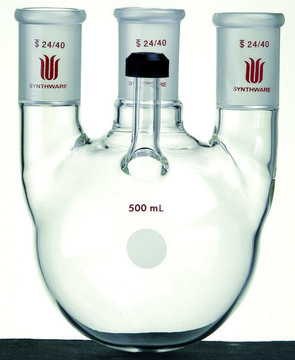 Synthware&#8482; four-neck round bottom flask with threaded side arm capacity 2,000&#160;mL, center joint: ST/NS 45/50, side joint: ST/NS 24/40