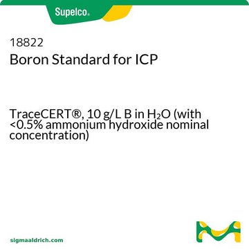 硼ICP标准液 TraceCERT&#174;, 10&#160;g/L B in H2O (with &lt;0.5% ammonium hydroxide nominal concentration)