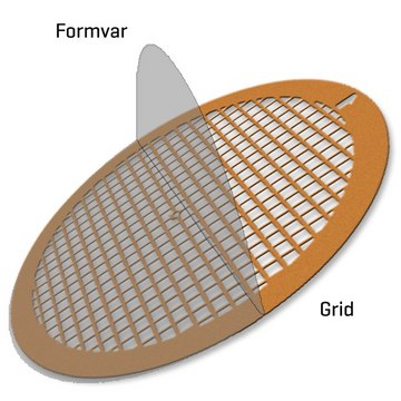 Formvar Supported Copper Square Mesh size 400&#160;mesh, box of 25