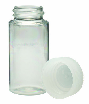 WHEATON&#174; liquid scintillation vial with seperate foamed PE lined PP cap transparent PET bottle, capacity (20), screw cap, case of 1,000&#160;ea Bulk packed vials with screw caps in separate bag