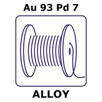 Gold-palladium alloy, Au93Pd7 0.1m wire, 0.5mm diameter, as drawn