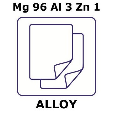 Magnesium alloy az31 foil, Mg96%/Al 3%/Zn 1%, thickness 0.5&#160;mm, size 200 × 500&#160;mm