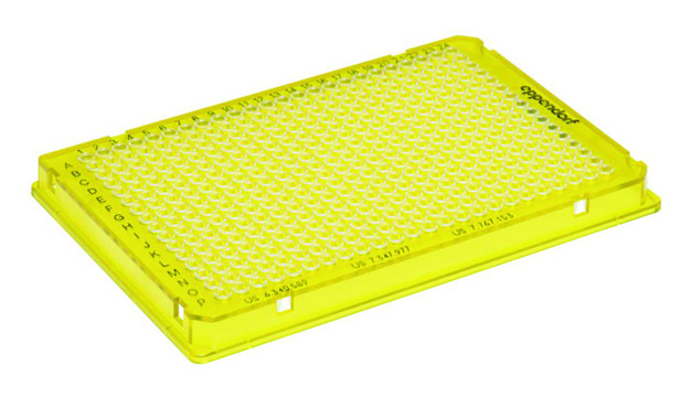 Eppendorf&#174; Twin tec PCR plates, 384 wells yellow plate, conical bottom yellow wells, pkg of 25&#160;ea