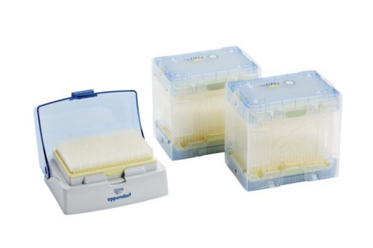 Eppendorf&#174; epT.I.P.S.&#174; Set, Eppendorf Quality&#8482; working volume 5-100&#160;&#956;L, L 53&#160;mm, light yellow, pack of 480&#160;ea (5 trays of 96 tips)