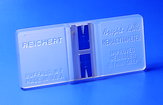 Bright-Line&#8482; Hemacytometer supplied with two cover slips