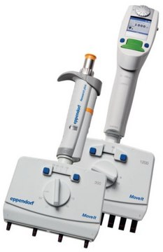 Eppendorf&#174; Research&#174; Plus Move It pipette no. of channels, 4, volume 120-1200&#160;&#956;L, cone distance 9-33&#160;mm, dark green