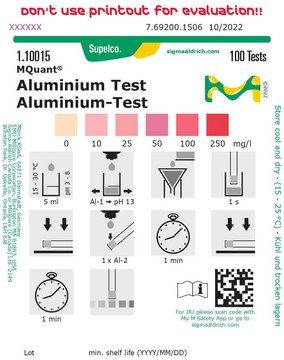 铝测试 colorimetric, 10-250&#160;mg/L (Al), MQuant&#174;