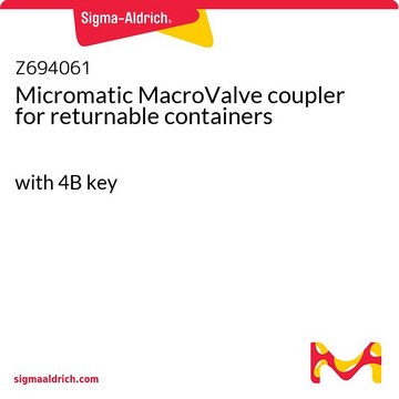 Micromatic MacroValve coupler for returnable containers with 4B key