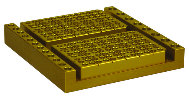 Aluminum heating/cooling block Holds 192 x 0.2 mL tubes in center plus 20 on size (8 for 1.5ml tubes, 12 for 0.5ml tubes)