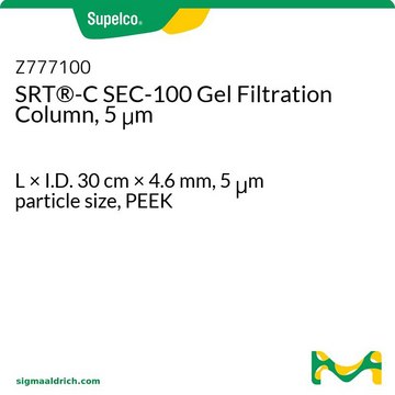 SRT&#174;-C SEC-100 Gel Filtration Column, 5 &#956;m L × I.D. 30&#160;cm × 4.6&#160;mm, 5&#160;&#956;m particle size, PEEK