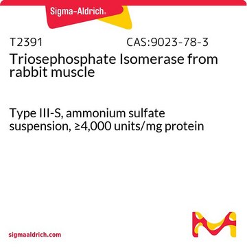 Triosephosphate Isomerase from rabbit muscle Type III-S, ammonium sulfate suspension, &#8805;4,000&#160;units/mg protein