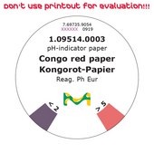 pH-indicator paper Congo red paper roll L 4.8 m , with color scale, reag. Ph. Eur., MQuant®