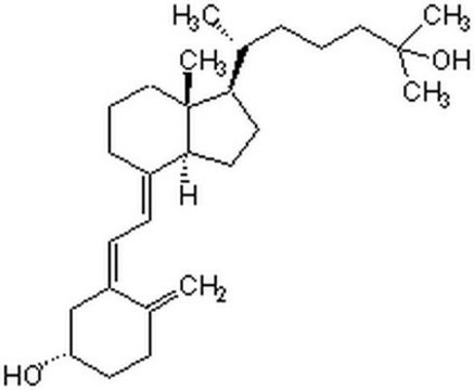 Vitamin D3, 25-Hydroxy- Metabolite of vitamin D3 via a single cytochrome P450-mediated hydroxylation.