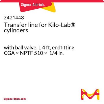 Transfer line for Kilo-Lab&#174; cylinders with ball valve, L 4&#160;ft, endfitting CGA × NPTF 510 × 1/4&#160;in.