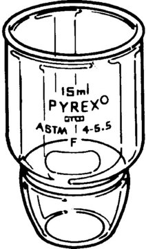 Pyrex&#174; 古氏坩埚&#65292;低轮廓&#65292;配有滤板 capacity 30&#160;mL, porosity 10-15&#160;&#956;m