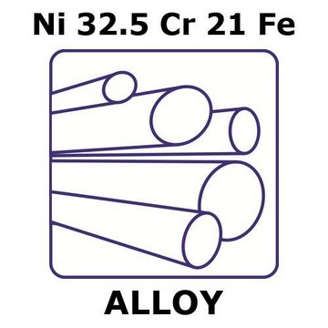 Incoloy&#174; alloy 800 - heat resisting alloy, Ni32.5Cr21Fe rod, 500mm x 10mm diameter, annealed