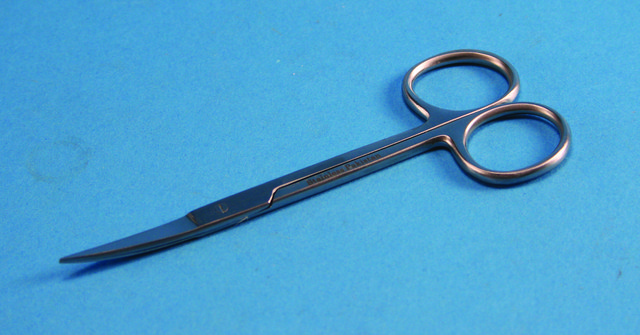 Dissecting scissors L 4 1/2&#160;in., Sharp, curved