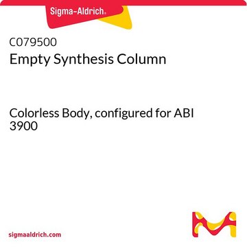 Empty Synthesis Column Colorless Body, configured for ABI 3900