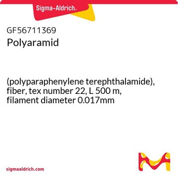 Polyaramid (polyparaphenylene terephthalamide), fiber, tex number 22, L 500&#160;m, filament diameter 0.017mm