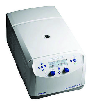 Eppendorf&#174; Centrifuge 5430/5430R 5430R, refrigerated, with rotor A-2-MTP with upper shell of wind shield, rotary knobs, AC/DC input 120 V, 60 Hz, US 3-pin plug (US)