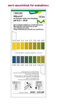 pH-indicator strips pH 6.5 - 10.0 non-bleeding, colorimetric, pH range 6.5-10.0, MQuant&#174;