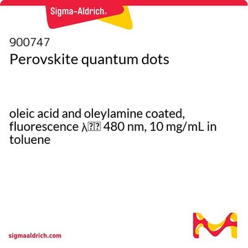 Perovskite quantum dots oleic acid and oleylamine coated, fluorescence &#955;em&#160;480&#160;nm, 10&#160;mg/mL in toluene