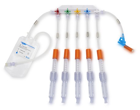 NovaSeptum&#174; GO Accurate Volume Syringe Sampling System, Manifold (5-valve) sterile; &#946;-irradiated