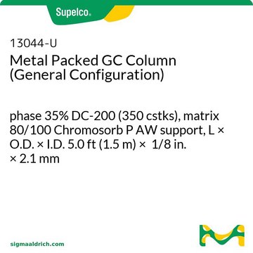 金属填充GC色谱柱（常规配置） phase 35% DC-200 (350 cstks), matrix 80/100 Chromosorb P AW support, L × O.D. × I.D. 5.0&#160;ft (1.5&#160;m) × 1/8&#160;in. × 2.1&#160;mm