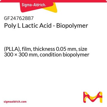 Poly L Lactic Acid - Biopolymer (PLLA), film, thickness 0.05&#160;mm, size 300 × 300&#160;mm, condition biopolymer