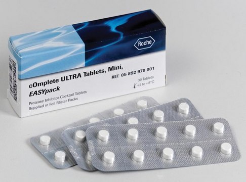 cOmplete&#8482; ULTRA 片剂，Mini，EASYpack ，蛋白酶抑制剂混合物 Tablets supplied in foil blister packs.