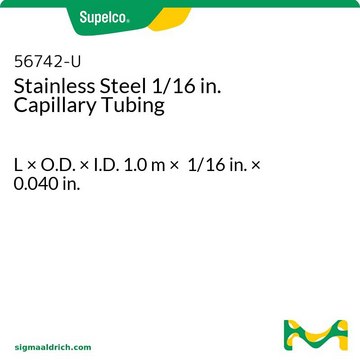 Stainless Steel 1/16 in. Capillary Tubing L × O.D. × I.D. 1.0&#160;m × 1/16&#160;in. × 0.040&#160;in.