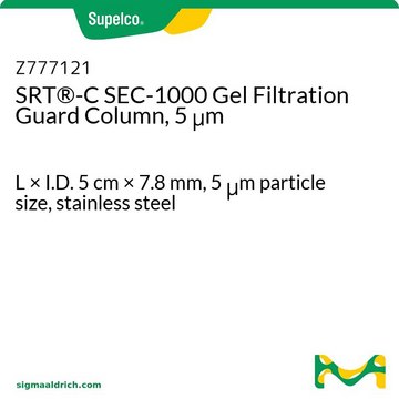 SRT&#174;-C SEC-1000 Gel Filtration Guard Column, 5 &#956;m L × I.D. 5&#160;cm × 7.8&#160;mm, 5&#160;&#956;m particle size, stainless steel