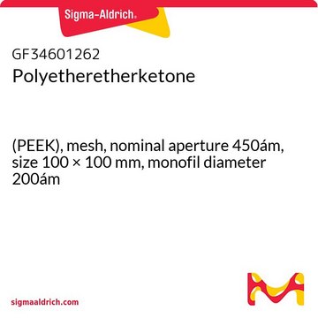 Polyetheretherketone (PEEK), mesh, nominal aperture 450ám, size 100 × 100&#160;mm, monofil diameter 200ám